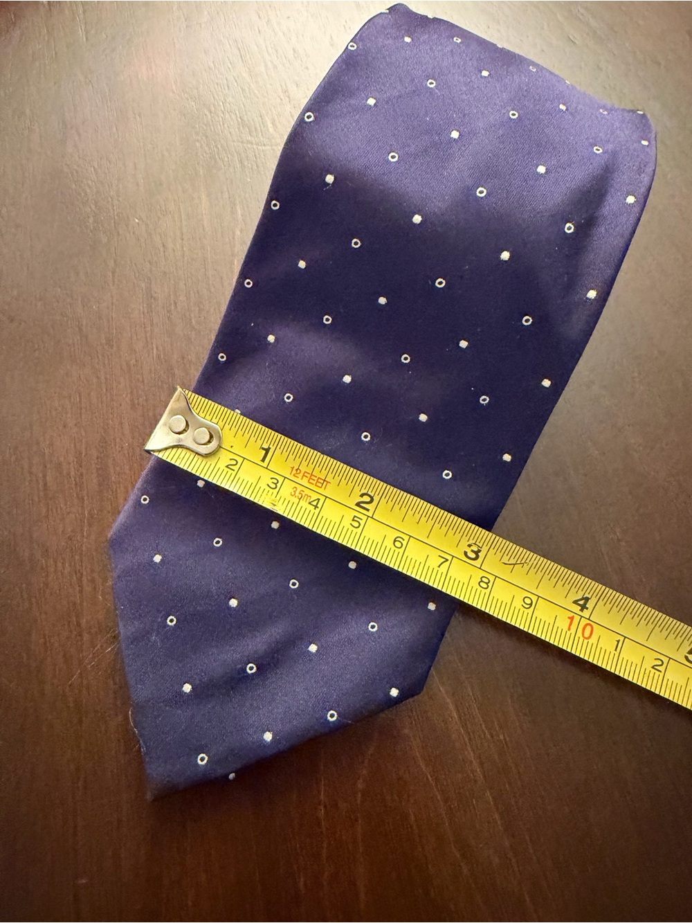 Hugo Boss Classic Men’s Navy Dot Silk Tie 3” wide - Picture 2 of 4